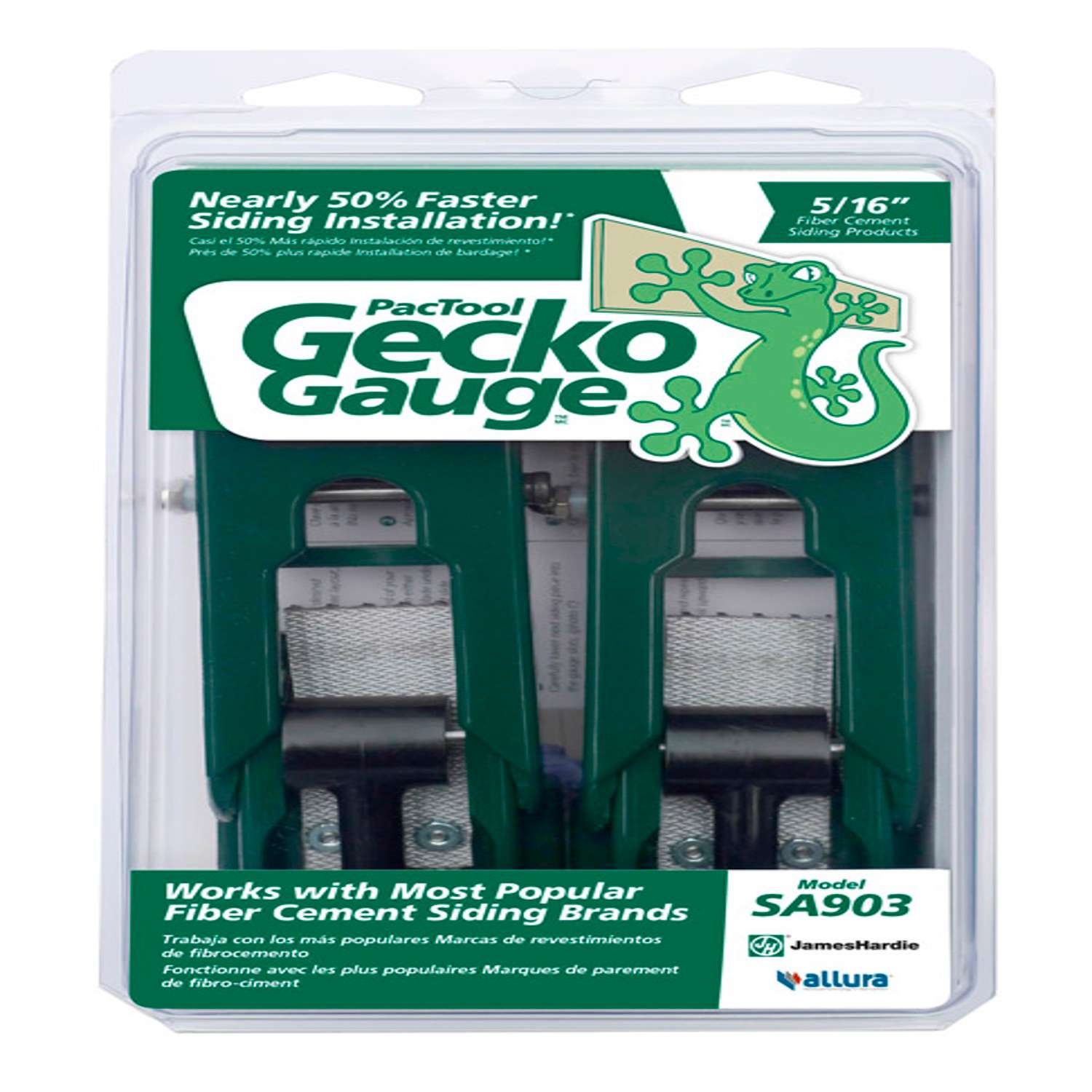 PacTool SA902A.01 Gecko Gauge 2-Piece Aluminum Fiber Cement Siding Gauges