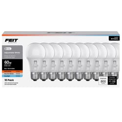 Feit A19 E26 (Medium) LED Bulb Adjustable White 60 Watt Equivalence 10 pk