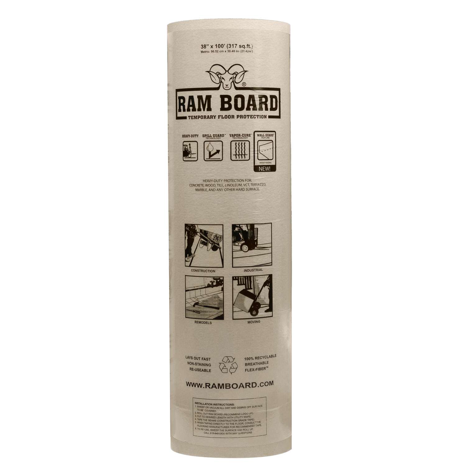 Ram Board Floor Protection 38 in. W X 100 ft. L Paper White 1 pk Ace