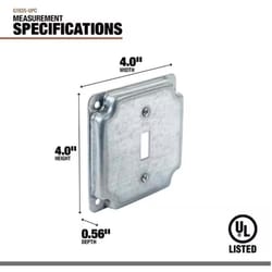 Southwire Square Steel Toggle Switch Cover