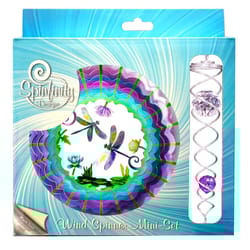 Spinfinity Designs Multi-color Stainless Steel 6.5 in. 3D Dragonfly Mini Set Outdoor Spinner