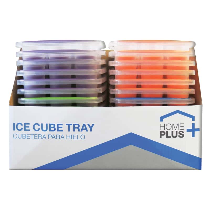 Home Basics 16 Compartment Square Plastic Stackable Ice Cube Tray