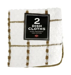 Ritz Biscotti Cotton Check/Solid Dish Cloth 2 pk