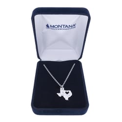 Montana Silversmiths Women's I Heart Texas State Charm Silver Necklace Water Resistant