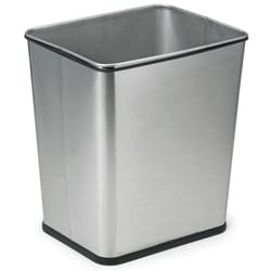 Polder 7 gal Silver Steel Under-Counter Wastebasket