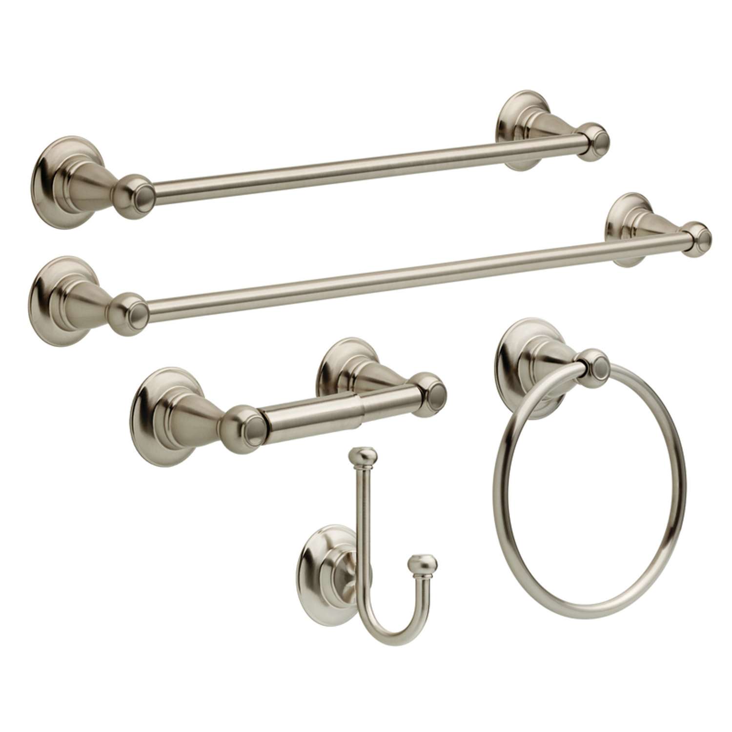 Porter Collection Double Robe Hook, Brushed Nickel
