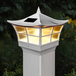 Classy Caps White Solar Powered 0.33 W LED Post Cap Light 1 pk