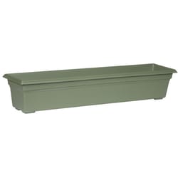 Novelty 6.4 in. H X 35.8 in. W X 8 in. D Plastic Countryside Flowerbox Flower Box Sage