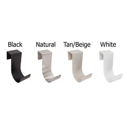 MIDE Products 6 in. L Powder Coated White Aluminum Short Slip-On Hook 25 lb. cap. 2 pk