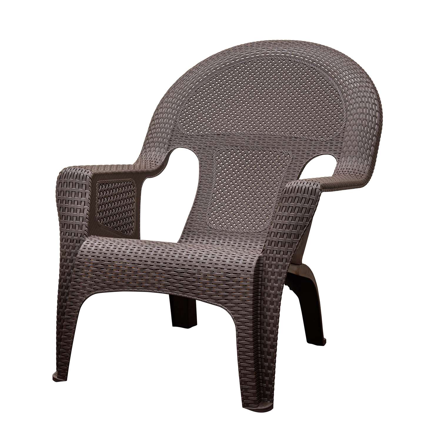 adams 1 pc brown resin frame woven chair