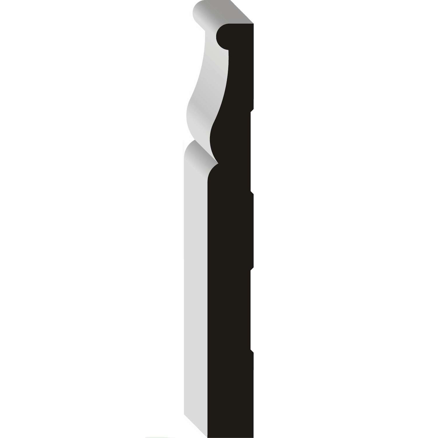 Alexandria Moulding 41/4 in. H X 1/2 in. W X 96 in. L Primed White MDF