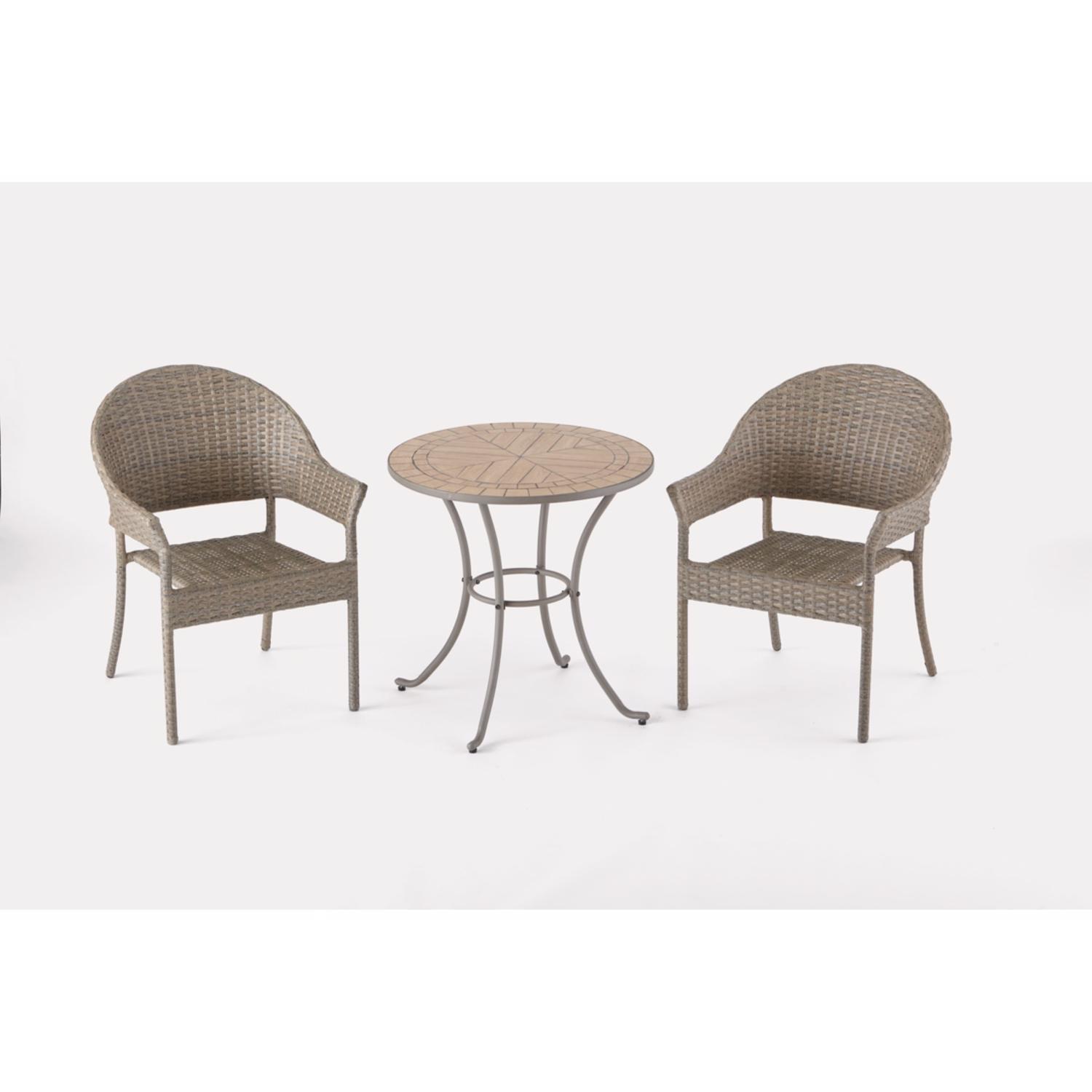 Living Accents Brown Round Stainless Steel Mosaic Bistro