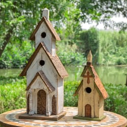 Glitzhome 23.62 in. H X 8.27 in. W X 9.45 in. L Wood Bird House