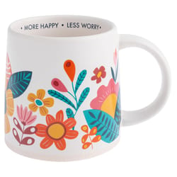 Karma White Stoneware More Happy Mug 1 pk