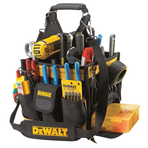 DeWalt 12 in. W X 14.25 in. H Polyester Tool Carrier with Plastic Tray 23  pocket Black/Yellow 1 pc - Ace Hardware