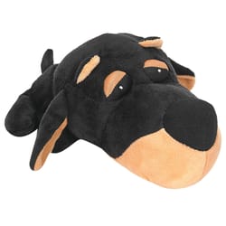 Digger's FatHedz Black/Brown Plush Doby Dog Toy 1 pk