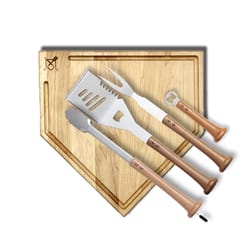 Baseball BBQ Steel/Wood Natural Grill Tool Set 1 pk