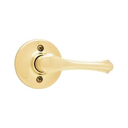 Kwikset Dorian Lever Polished Brass Door Lock
