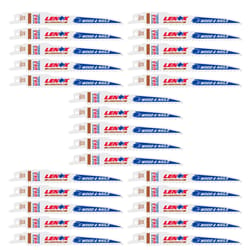 Lenox LUMBERWOLF 6 in. Bi-Metal Reciprocating Saw Blade 6 TPI 25 pk