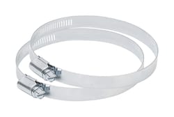 Deflect-O 4 in. D Silver/White Metal Adjustable Vent Clamp