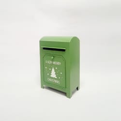 Celebrations Green Merry Christmas Mail Box