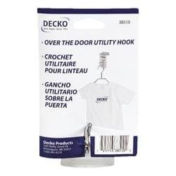 DECKO 4.5 in. L Chrome Silver Chrome Over the Door Utility Over the Door Hook 1 pk