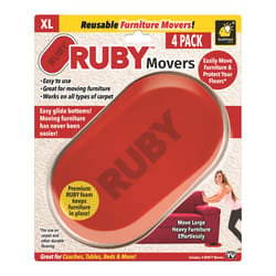 BulbHead Ruby Furniture Movers Plastic/Rubber 4 pk