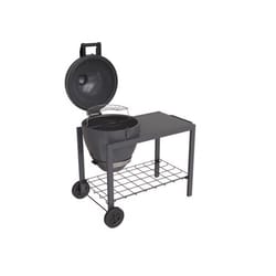 Brand-Man Grills 20 in. Rodeo Deluxe Charcoal/Wood Kamado Grill and Smoker Gray