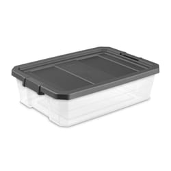 Sterilite 40 qt Clear/Gray Storage Box 7-1/4 in. H X 25-3/4 in. W X 18-3/8 in. D Stackable