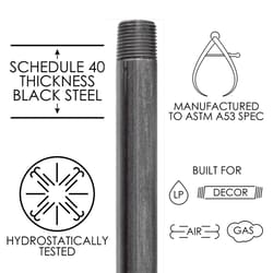 STZ Industries 3 in. MIP each X 3 in. D MIP in. Black Steel Close Nipple