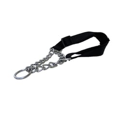 PDQ Black / Silver Steel Dog Collar Large