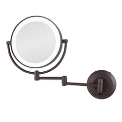 Zadro Next Generation 9 in. H X 7 in. W LED Double Sided Makeup Mirror Oil-Rubbed Bronze Brown