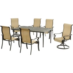 Hanover Brigantine 7 pc Espresso Aluminum Dining Set