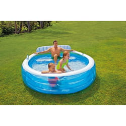 1 Ring Pool Smart Planet® Baby Pool with Sun Canopy Paddling Pool 85 x 54 cm Yellow/Orange Inflatable Floor Children's Pool Mini Swimming Pool 