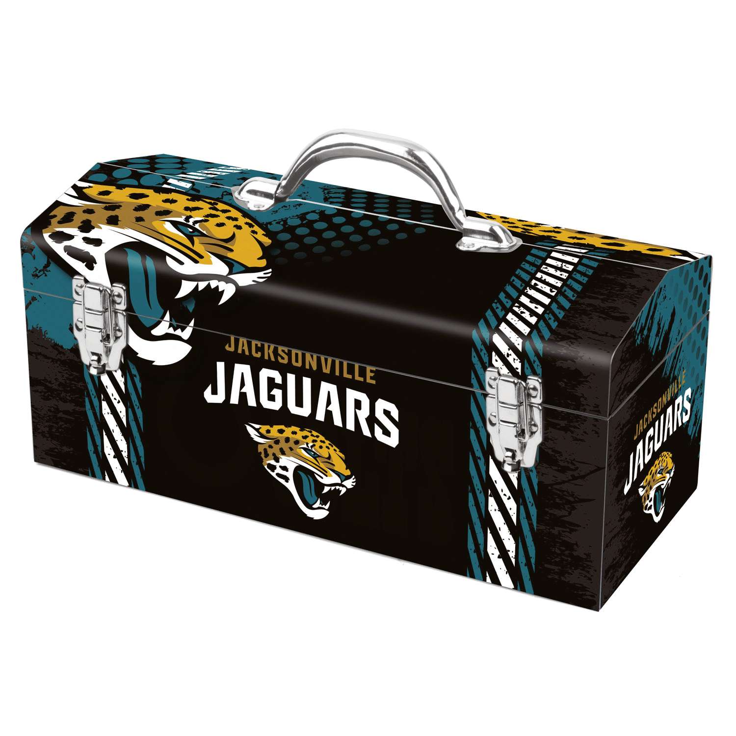 Sainty International 16.25 in. Steel Jacksonville Jaguars Art Deco Tool Box 7.1 in. W x 7.75 in ...