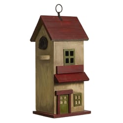 Glitzhome 14.25 in. H X 5.5 in. W X 6.75 in. L Wood Bird House