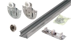 Prime-Line 48 in. L Galvanized Silver Steel By-Pass Door Hardware Set 1 pk