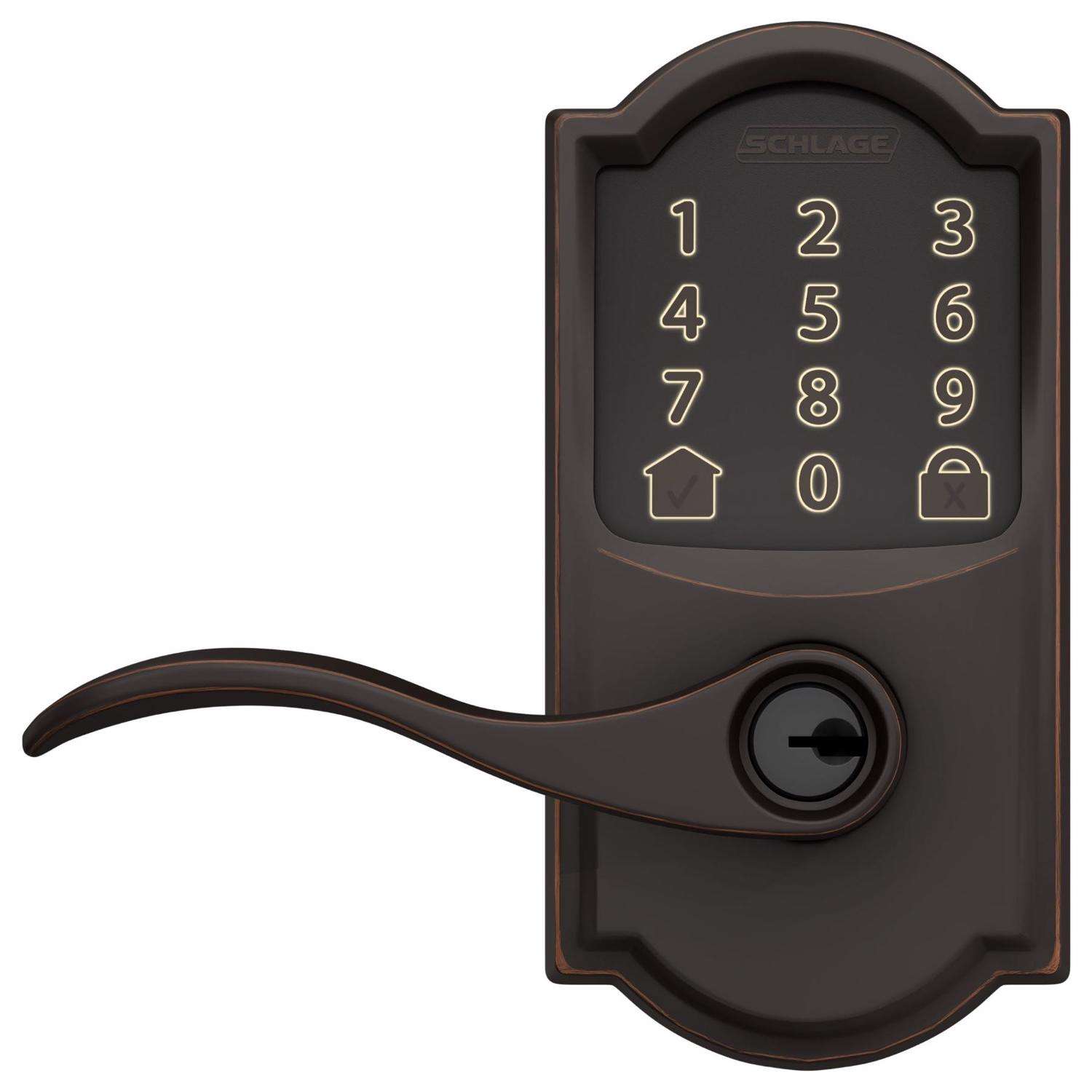 Schlage Encode Aged Bronze Metal WiFi Deadbolt with Accent Lever Ace