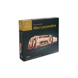 UGears Mini Locomotive Mechanical Model Kit Brown 176 pc