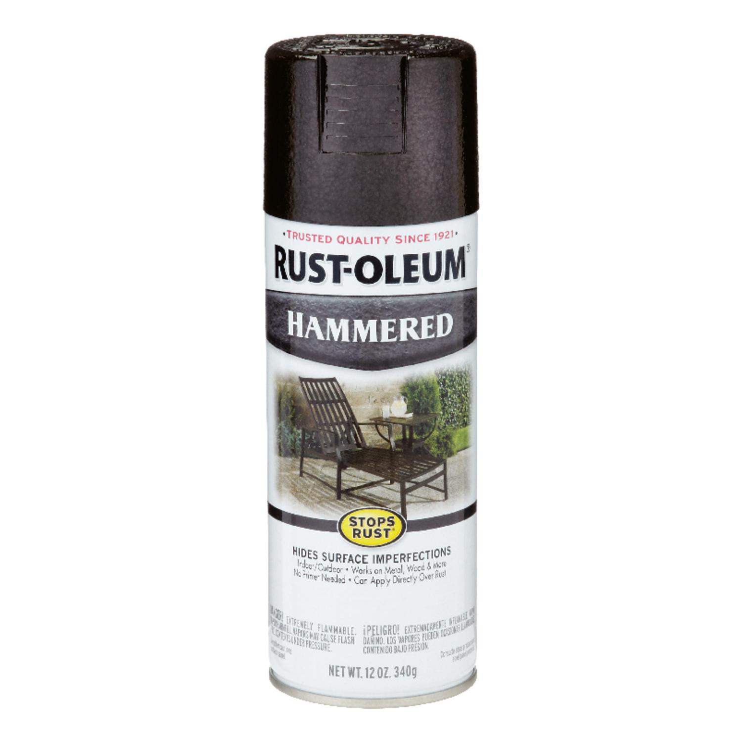 Rust-Oleum Stops Rust Hammered Black Spray Paint 12 Oz. - Ace Hardware