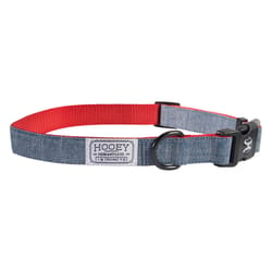 Hooey Mercantile Denim/Red Polyester Dog Collar Medium