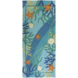 Homefires 26 in. W X 60 in. L Multi-Color Underwater Coral & Starfish Polypropylene Runner Rug