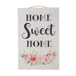 Glitzhome 17.72 in. H X 0.35 in. W X 11.81 in. L Multicolored Wood Wall Sign