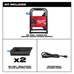 Milwaukee MX FUEL Carry-On Lithium-Ion 3600W/1800W Power Supply Power Supply with Battery