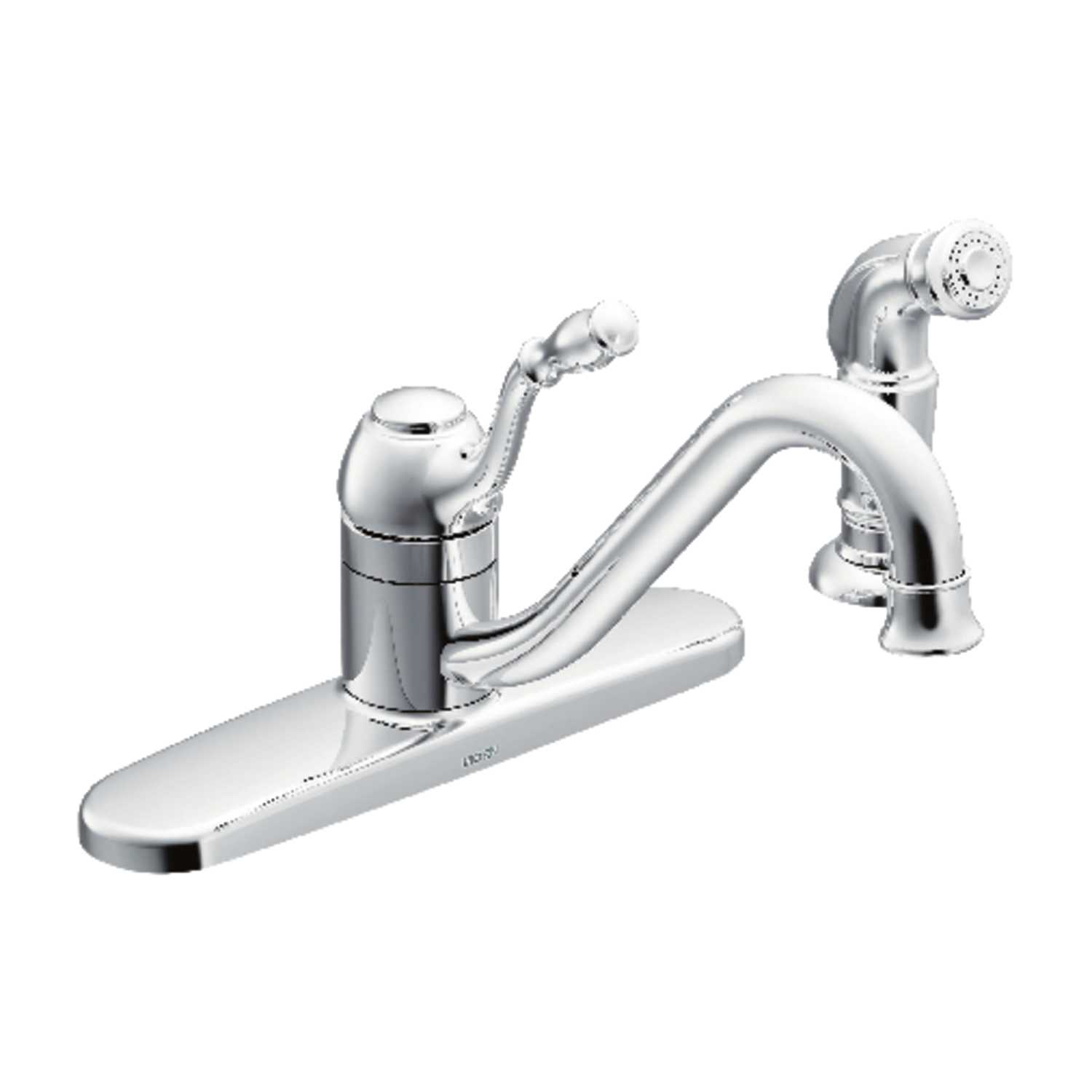 Moen Lindley One Handle Chrome Kitchen Faucet Side Sprayer