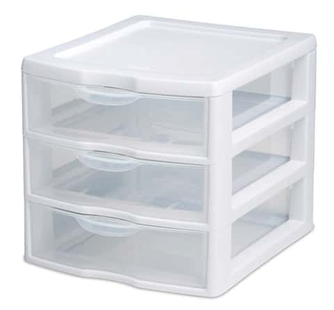 Sterilite Stack & Carry 3-Layer Handle Box And Tray 10 5/8 L X7 1/4 W x 7  5/8 H