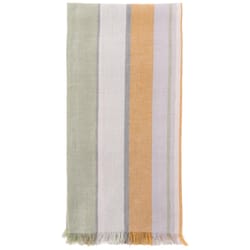 Karma Waterfront Green/Mustard Cotton Vertical Striped Tea Towel 1 pk