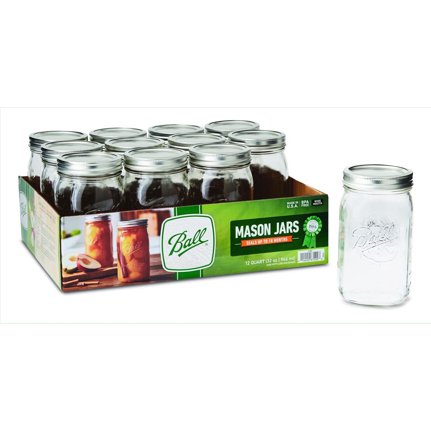 ball wide mouth mason jar 32 oz 12 pk