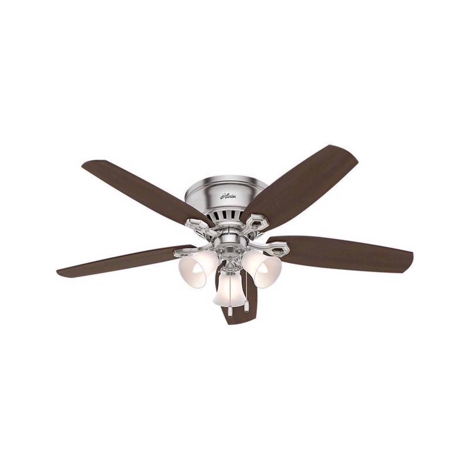 Hunter Builder 52 in. Brushed Nickel Brown Incandescent Indoor Ceiling Fan Sansujyuku sansujyuku.com