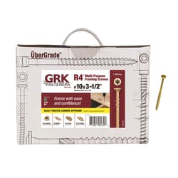 GRK Fasteners R4 No. 10 X 3-1/2 in. L Star Coated W-Cut Multi-Purpose Screws 1200 pk